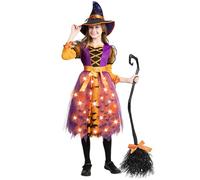 Spooktacular Creations Halloween Child light up polka dots tutu witch costume for girl dress up (Toddler (3-4 yrs))