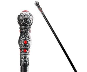 Spooktacular Creations halloween Elegant Vintage Cane Wizard Staff Sliver 58 inches Costume Prop Stick, Scepter Halloween Walking Canes Accessories for Kids, Dress-up play