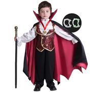 Spooktacular Creations Halloween Gothic Vampire Costume Deluxe Set for Boys, Kids Halloween Party Favors, Dress Up,Role Play and Cosplay-M(8-10yr)