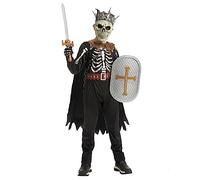 Spooktacular Creations Halloween Kids Skeleton Costume, Devilish Dark Themed Knight Costume for Boys Halloween Parties (X-Large(12-14 yrs))