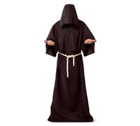 Spooktacular Creations Halloween Monk Costume, Adult Medieval Brown Monk Robe, Renaissance Priest Robe for Halloween Dress Up Cosplay Party (X-Large)