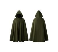 Spooktacular Creations Halloween Renaissance Cloak Costume Men, Green Medieval Hooded Cape Vintage Capelet Victorian Wizard Cloak for Festival Themed Cosplay Parties(Large/X-Large)