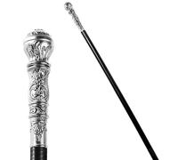 Spooktacular Creations Halloween Silver Walking Cane, Costume Walking Stick, Vintage Cane Prop Accessory for Halloween Party Pretend Costume, Halloween Dress Up