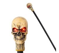 Spooktacular Creations Halloween Skull Walking Cane with Luminous Eyes Walking Stick Staff Props Costume Accessories Halloween Cosplay Party Props for Men and Women