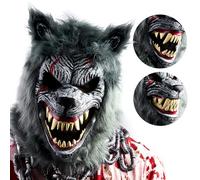 Spooktacular Creations Halloween Wolf Mask - Werewolf Costume Accessories - Scary Mask for Kids, Men, Women - Horror Cosplay Costume Prop
