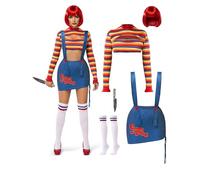 Spooktacular Creations Halloween Women Killer Doll Costume, Adult Scary Nightmare Killer Doll Dress, Halloween Costume Women for Scary Themed Cosplay (Large)