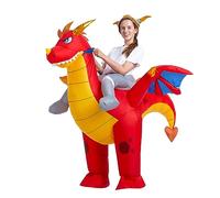 Spooktacular Creations Inflatable Costume Riding a Fire or Ice Dragon Air Blow-up Deluxe Halloween Costume - Adult Size