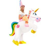 Spooktacular Creations Inflatable Costume Unicorn Riding a Unicorn Air Blow-up Deluxe Halloween Costume - Adult Size