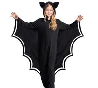 Spooktacular Creations Kid Bat Costume, Wings Costume, Black Jumpsuit for Boy, Glow in the Dark, Girls Halloween Dress Up-S