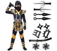 Spooktacular Creations Kids Golden Ninja Costume for Kids Toddler, Halloween Costume Dress Up (Small (5-7yr))