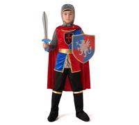 Spooktacular Creations Kids Knight Costume, Red and Blue Renaissance Knight Costume for Boys Halloween Party Role Play (Small, 5-7 yrs)