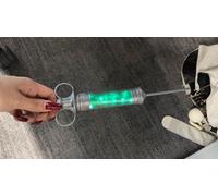 Spooktacular Creations Light-Up Radioactive Syringe Prop, Large Glow Syringes with Light String Women Men Mad Scientist Costume Accessories, Halloween Doctor Cosplay Accessory