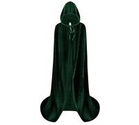 Spooktacular Creations Long Hooded Cloak Velvet Cloak Halloween Women Witch Cape Costume Accessory - Green - Adult