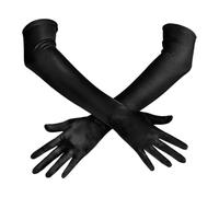 Spooktacular Creations Long Opera Party Gloves, 20s Satin Dress Gloves for Women, Silk Stretchy Elbow Length Bridal Dress