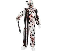 Spooktacular Creations Men Adult Killer Clown Costume, Scream Costume Men Set with Jumpsuit and Scary Clown Mask for Scary Halloween Costumes Role Play-L