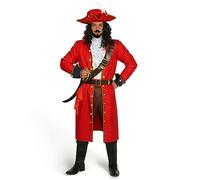 Spooktacular Creations Mens Pirate Captain Costume Set, Red Deluxe Captain Outfit for Adult Halloween Dress Up Party Cosplay (Standard)