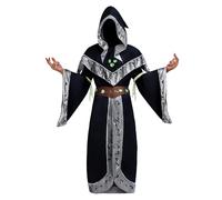 Spooktacular Creations Mystical Dark Sorcerer Medieval Warlock w/Glow Arm Strings Halloween Costumes for Men(Small)