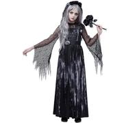 Spooktacular Creations Princess Costume for Girls, Scary Halloween Costumes for Kids, Black Dress Outfit with Headband for Halloween Ghost Role Playing Parties (Medium(8-10 yrs))