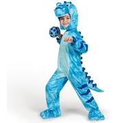 Spooktacular Creations Realistic Blue Tyrannosaurus rex Costume, Dinosaur Costume with Toy Egg for Kids, Toddler Halloween Dress Up Party (Small (5-7 yrs))