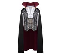 Spooktacular Creations Renaissance Medieval Scary Vampire Deluxe Halloween Costume for Men Role-Playing Sins Cosplay (Silver, S)