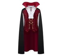 Spooktacular Creations Renaissance Medieval Scary Vampire Deluxe Halloween Costume for Men Role-Playing Sins Cosplay (X-Large, Red)