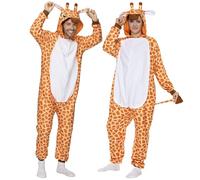 Spooktacular Creations Unisex Adult Giraffe jumpsuit jumpsuit Plush Giraffe Costume with Hat and Tail for Dress Up Party Role Playing Themed Parties Halloween Costume (L)
