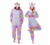 Spooktacular Creations Unisex Adult jumpsuit Plush jumpsuit Unicorn Animal Costume (XL)