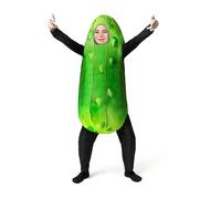 Spooktacular Creations Unisex Cute Pickle Costume Green Cucumber Jumpsuit for Child Youth Halloween Dress Up Food Themed Party (Medium (8-10 yrs))