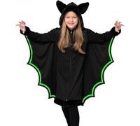 Spooktacular Creations Vampire Bat Costume Glow in the Dark, Girl Black and Silver Wings Costume for Kids, Vampire(Small)