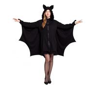 Spooktacular Creations Woman’s Black Bat Zip Hoodie Halloween Costumes for Adults (XS)