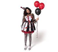 Spooktacular Creations Women Creepy Clown Costume Scary Jester Costume for Adult Halloween Dress Up Party, Role Play, Cosplay Theme Party-L