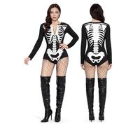 Spooktacular Creations Women Skeleton Costume, Scary Halloween Costumes Woman, Skeleton Bodysuit for Women, Dress up Party