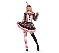 Spooktacular Creations Women's Black Polka Dot Clown Costume