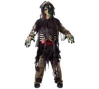 Spooktacular Creations Zombie Costume for Kids, Halloween Outfit for Boys, Skeleton Living Dead Zombie Apparel, Black, S