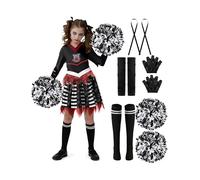 Spooktacular Creations Zombies Cheerleader Costume for Girls - Scary Spiritless Cheerleader Costume for Halloween-M