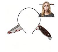 Spooktacular Halloween Knife Scissors Axe Cleaver Headband, Scary Bloody Halloween Headwear Prop, Through Head, Funny Scary Headbands for Halloweens Costumes Accessory