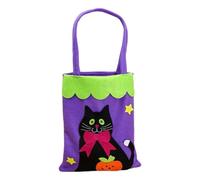 Spooktacular Halloween Treat Bags | Reusable Large Capacity Tote for Trick or Treat | Durable Non-Woven Fabric with Pumpkin, Ghost Skeleton Patterns | Candy Collection Bag (A)
