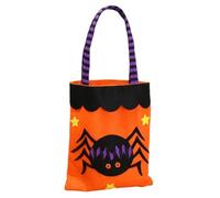 Spooktacular Halloween Treat Bags | Reusable Large Capacity Tote for Trick or Treat | Durable Non-Woven Fabric with Pumpkin, Ghost Skeleton Patterns | Candy Collection Bag (B)