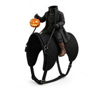 Spooky 3D Horse Riding Illusion Cat Costume, Headless Horseman Halloween | Breathable soft pet fabric,festive pet contest decor,swinging dangling leg design,realistic headless horseman illusion cat
