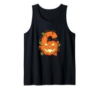 Spooky 6-7 Pumpkin Faces Couple Apparel Halloween Tank Top