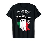 Spooky Amigo Ghost Mexican Flag Dia de Los Muertos Halloween T-Shirt