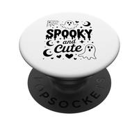 Spooky And Cute Adorable Halloween Ghost Pumpkin Coffee Love PopSockets Adhesive PopGrip