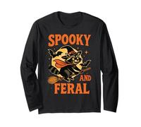 Spooky and Feral Raccoon Halloween Costume Trash Panda Witch Long Sleeve T-Shirt