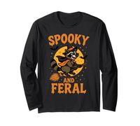 Spooky and Feral Raccoon Halloween Costume Trash Panda Witch Long Sleeve T-Shirt