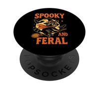 Spooky and Feral Raccoon Halloween Costume Trash Panda Witch PopSockets Adhesive PopGrip