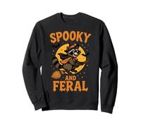 Spooky and Feral Raccoon Halloween Costume Trash Panda Witch Sweatshirt