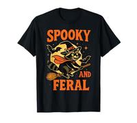 Spooky and Feral Raccoon Halloween Costume Trash Panda Witch T-Shirt