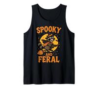 Spooky and Feral Raccoon Halloween Costume Trash Panda Witch Tank Top