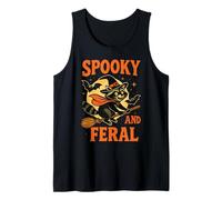 Spooky and Feral Raccoon Halloween Costume Trash Panda Witch Tank Top