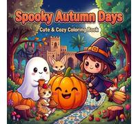 Spooky Autumn Days Coloring Book: Spooky Halloween Coloring Pages for Girls and Cute Witch Lovers Featuring Spooky Cutie Characters, Cozy Halloween Scenes, with 50 Cute Coloring Pages